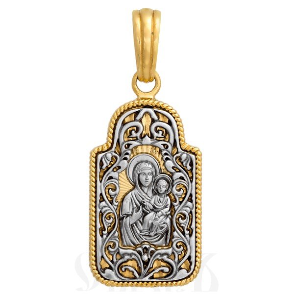 образок «смоленская икона божией матери», серебро 925 проба с золочением (арт. 102.083)