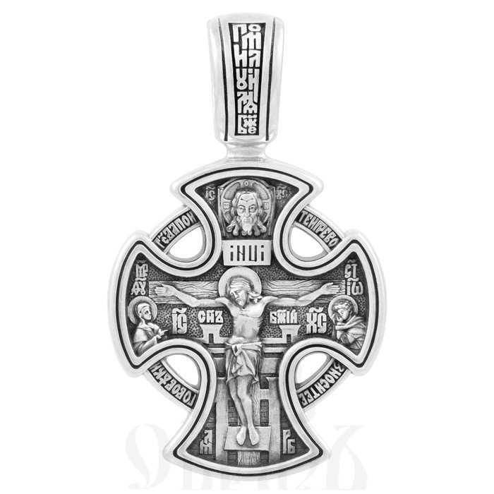 крест «распятие. ангел хранитель. казанская икона богородицы», серебро 925 проба (арт. 101.874-ч)