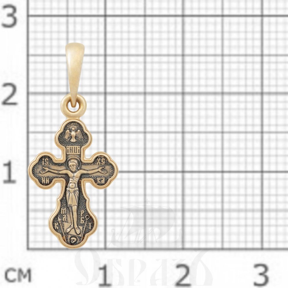 крест «распятие. святые покровители семьи», золото 585 проба желтое (арт. 201.827)