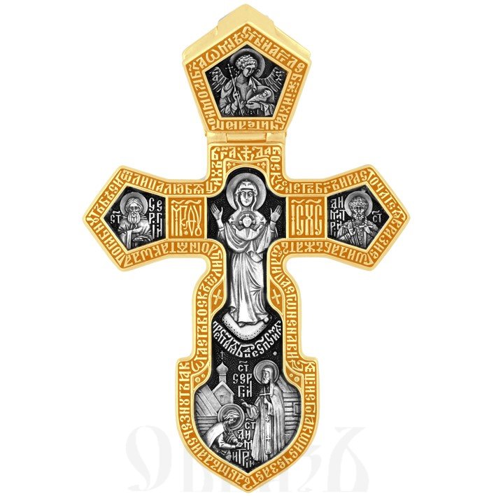 русский воинский крест, серебро 925 проба с золочением (арт. 101.538-п)